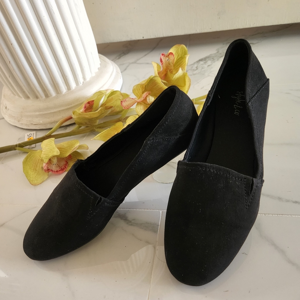 🆕️ Style & Co New Black Slip-On Flats Shoes Size 9M